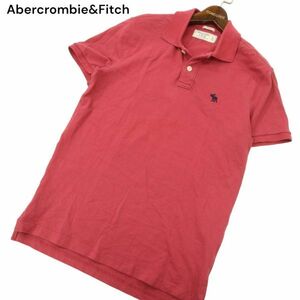 Abercrombie&Fitch アバクロンビー＆フィッチ 春夏 トナカイ刺繍★ 半袖 ストレッチ 鹿の子 ポロシャツ Sz.S　メンズ　C4T05140_5#A