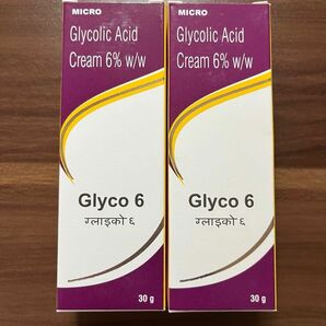 グライコ6クリーム 2個セット　6% 30g 美肌　毛穴ケア　角質オフ　毛穴詰まり　ニキビ　　ニキビ跡　小じわ改善　新陳代謝促進　