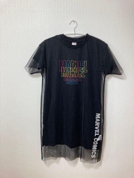 MARVEL 半袖ワンピース 2枚組 黒 150cm