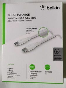 BELKIN ベルキン USB Type-C 超高耐久 2重編込ケーブル PD対応 最大100W対応 3m CAB014