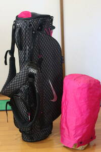 [ nationwide free shipping ][ unused . close ] Nike lady's stand light weight 1.9kg caddy bag 9 -inch 5 division 