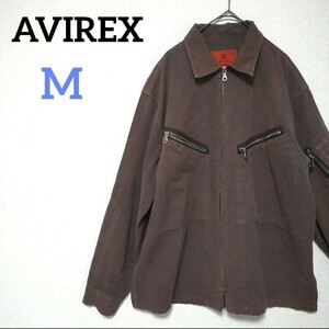 AVIREX officer's Uniform アビレックス ジップアップワークジャケット ブラウン アヴィレックス ビンテージ usa アメカジ ヴィンテージ