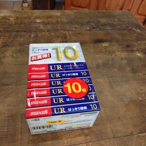 複　K517.2 新品 マクセル maxell カセットテープ UR 10分 10巻 ノーマルポジション 品番：UR-10M 10P シュリンク破れ有り
