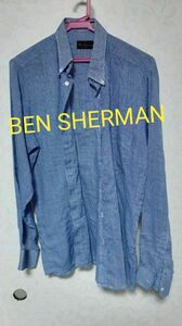 BEN SHERMAN ベンシャーマン 薄手ギンガムチェックシャツ 長袖シャツ コットン トップス メンズファッション 古着