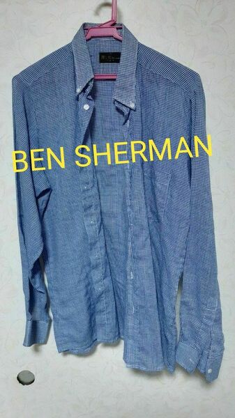 BEN SHERMAN ベンシャーマン 薄手ギンガムチェックシャツ 長袖シャツ コットン トップス メンズファッション 古着