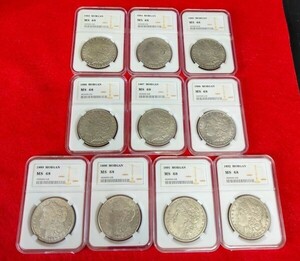 10 pieces set Morgan dala-Morgan silver 1883~1892 year silver Morgan old coin 