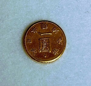 * one jpy gold coin Meiji 9 year amount eyes 1.71g old coin money through . antique antique 1 jpy gold coin Meiji 9 year 