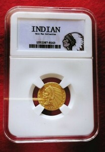 ■ 1927年 アメリカインディアン金貨 硬貨 スラブケース入り