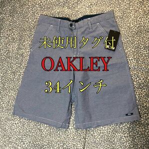 34inc 未使用 OAKLEY チェック ショートパンツ オークリー ギンガムチェック ハーフパンツ 34インチ