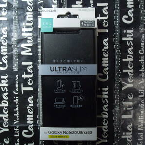 Galaxy Note20 Ultra 5G ソフトレザーケース 薄型超軽量なウルトラスリムタイプ 磁石付 ブラック ポリカーボネート カードポケット付ELECOM