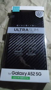 ELECOM Galaxy A52 5G SC-53B ソフトレザーケース UltraSlim 磁石付 手帳型 カーボン調ブラック 薄さ軽さ損ねない薄型超軽量ウルトラスリム
