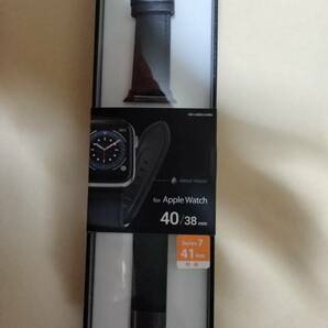ELECOM ハイブリッドヴィーガンレザーバンド ブラック Watch Series 8 7 Watch SE(第2世代) SE Series 6 5 4 Apple Watch Series 3 2 1