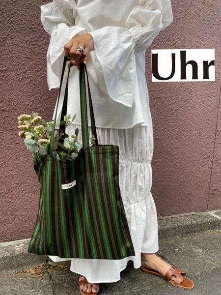 Uhr ウーア Friendship Projects Raschel Tote Bagトートバッグ グリーン ブラウン