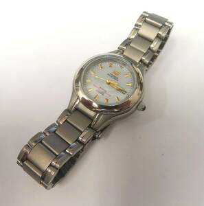 #77328 ELGIN エルジン FK-1252-C 1Pダイヤ チタン TITANIUM シェル文字盤 デイデイト レディース ソーラー 腕時計 