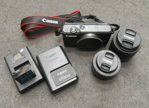 #77158 Canon キャノン EOS M10 デジタルミラーレス一眼カメラ EF-M 15-45mm 1:3.5-6.3 IS STM 22mm 1:2 STM