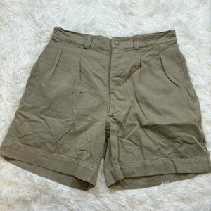 1 иен ~ I-1 60 Франция армия M52chino шорты шорты Vintage two tuck поздняя версия заслонка оттенок бежевого 