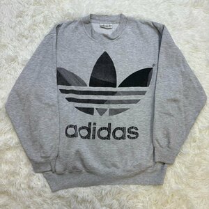 1円～　I-3　60　adidas アディダス　スウェット　トレーナー　トレフォイルロゴ　90s　グレー　ヴィンテージ