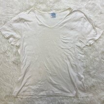 １円～　I-5　60　Letroyes　ルトロワ　Tシャツ　カットソー　ホワイト　Vネック　サイズL　コットン　ポケTEE_画像1