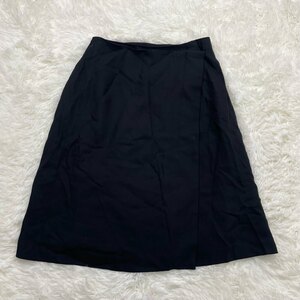 1円～　A-3　60　jocomomola ホコモモラ　スカート　膝丈　ブラック　サイズ42　レーヨン　ラップスカート