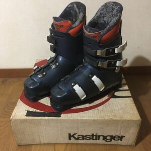 アンティーク☆昔の スキーブーツ☆Kastinger カスティンガー☆K-C ART.2/4906/3 PU NAVY FLO 24 (函付き)☆Vintage kastinger Ski Boots 