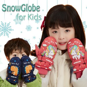  free shipping snow glove Kids mitten S ski gloves child man girl snow play sleigh skate protection against cold reverse side nappy ski glove with cotton 