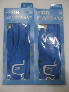 ■PRGR DRY HAND　プロギア ドライハンド メンズグローブ x 2枚【24cm/ブルー】DH-203