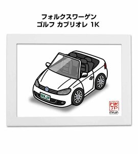 MKJP イラストA5フレーム付 フォルクスワーゲン ゴルフ カブリオレ 1K 送料無料