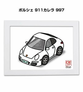 MKJP イラストA5フレーム付 ポルシェ 911カレラ 997 送料無料