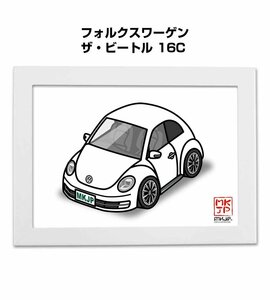 MKJP イラストA5フレーム付 フォルクスワーゲン ザ・ビートル 16C 送料無料