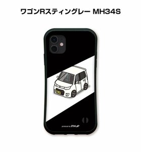 MKJP iPhoneケース グリップケース 耐衝撃 車好き プレゼント 車 ワゴンRスティングレー MH34S 送料無料