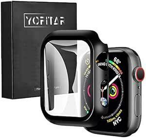 YOFITAR Apple Watch 用 ケース series6/SE/5/4 44mm アップルウォッチ保護カバー ガラスフィ