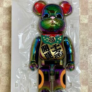 ※400%のみ ベアブリック 招き猫 開運・千万両 黒透明メッキ MEDICOM TOY BE@RBRICK ソラマチの画像2