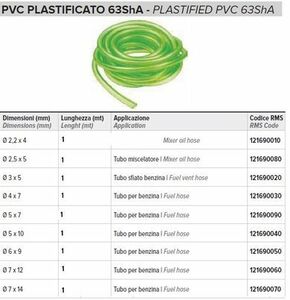 RMS 12169 0060 after market tube green 0.9m green inside 7mm out 12mm Vespa V/ET3