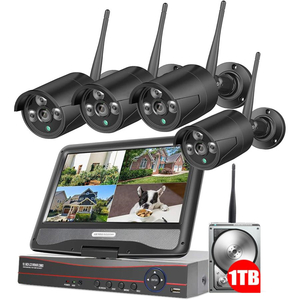  security camera outdoors set wifi home use wireless camera 4 pcs 1TB 10.1 -inch monitor smartphone .. monitoring infra-red rays 10 channel till extension possible 