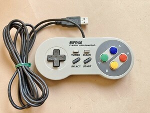 ■送料無料 即決 BUFFALO スーパーファミコン風 USBゲームパッド コントローラ BSGP801 バッファロー レトロ調■