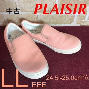 [ selling out! free shipping!]A-363 PLAISIR! slip-on shoes!LL EEE 24.5~25.0cm rank! pink! pastel! stylish! pretty!sa....! used!