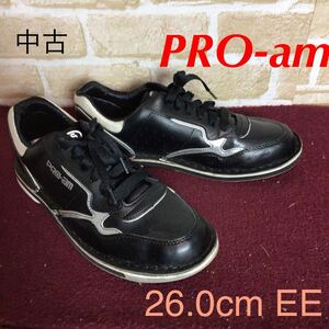 【売り切り!送料無料!】A-318 PRO-am!ボウリングシューズ!26.0cm EE!黒!ブラック!ボウリング!趣味!スポーツ!マイボウリングシューズ!中古!