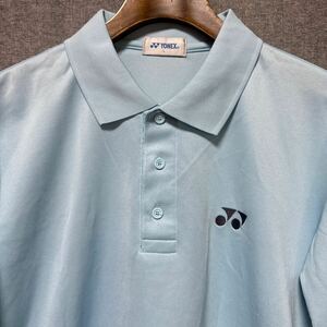 YONEX 刺繍ロゴ入 半袖ポロシャツ 水色 ゴルフ テニス バドミントン Ｌ て