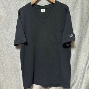 Champion チャンピオン VネックポケットTシャツ 黒 Ｌ へ