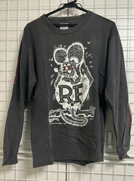 ONEITA ブラック ロングTシャツ　RAT FINK サイズM 黒