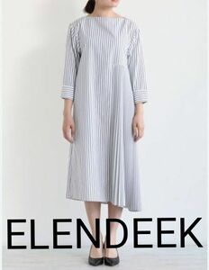 ELENDEEK・エレンディーク 02 レディースロングワンピース　アシンメトリー ボーダー 人気色