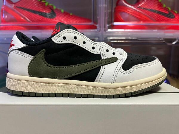 Travis Scott × Nike Air Jordan 1 Low OG "Medium Olive" PS 19cm