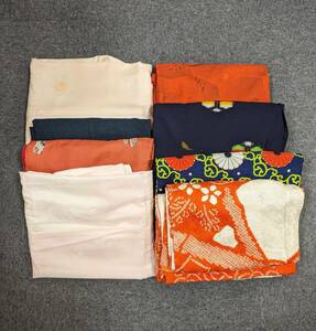 【MIA11630SA】1円～ 着物おまとめ 日本伝統 和服 和装 織物 着付け アンティーク 昭和レトロ 布 素材 中古品 レディース 女性用 色鮮やか