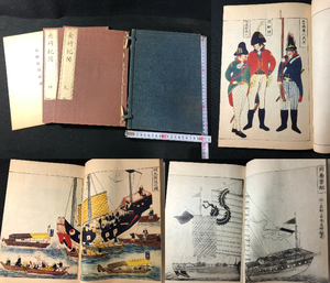3372. island . orchid . boat . wool person . overglaze enamels go in all 2 pcs. .# Nagasaki ..# explanation also war front . seal book@ Tang boat south capital boat China main . manners and customs orchid . peace book@ ukiyoe old book old document antique 