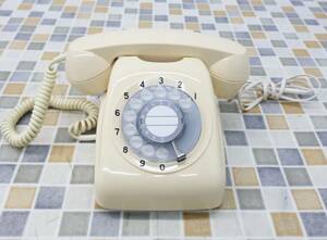 * departure arrival telephone call OKl dial type telephone machine home use cream color l 601-A2 l Showa Retro #O6612