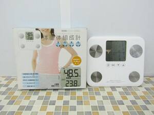 * l weight body composition meter scales digital display lOHM HB-K60 easily viewable large screen display l hell s meter white registration person number 5 person till OK USED#N7907