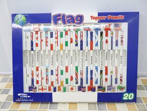 △ ｜国旗 フラッグ ペンシル 20本入り 2B 鉛筆｜ Flag Topper Pencils｜ ■O4489