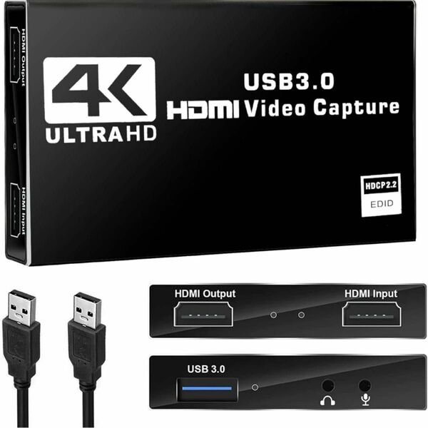 BotthHealth 4K HDMI キャプチャーボード パススルー 1080P 60FPS USB3.0 ゲームキャプチャー