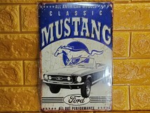 レトロ風 ブリキ看板 CLASSIC MUSTANG アメリカン雑貨_画像1