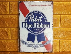 レトロ風 ブリキ看板 Pabst BEER アメリカン雑貨